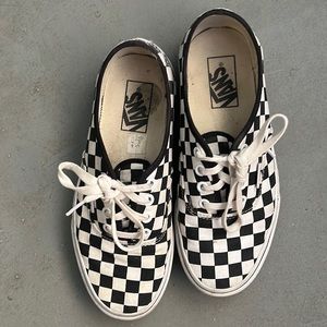 Checkered lace up vans